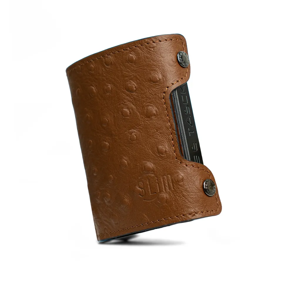 SLim Be Tasck portafoglio Struzzo Marrone frame nero
