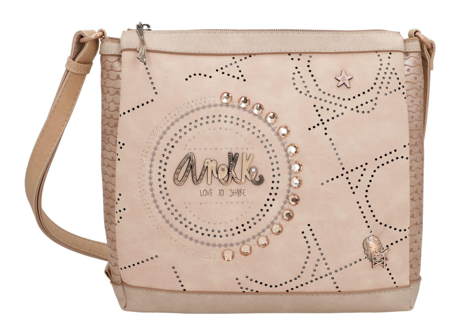 Anekke Hollywood Studio Crossbody borsa a tracolla nude tracolla regolabile