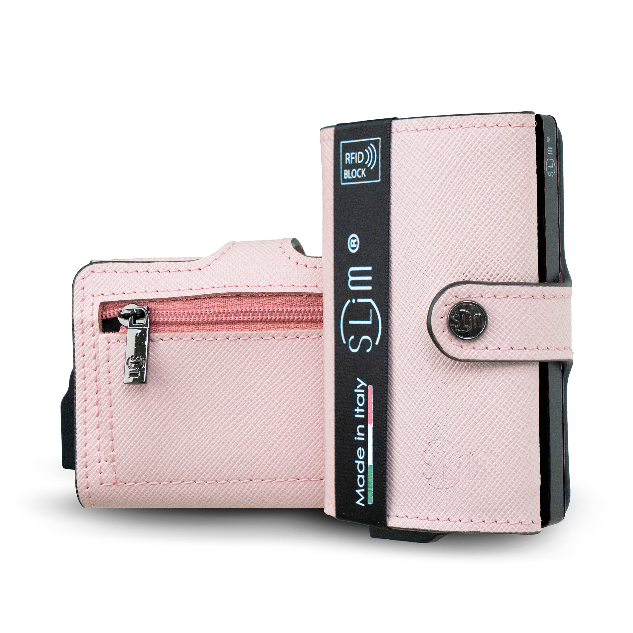 SLim Saffiano Portafoglio Saffiano Nero RFID 12 Carte