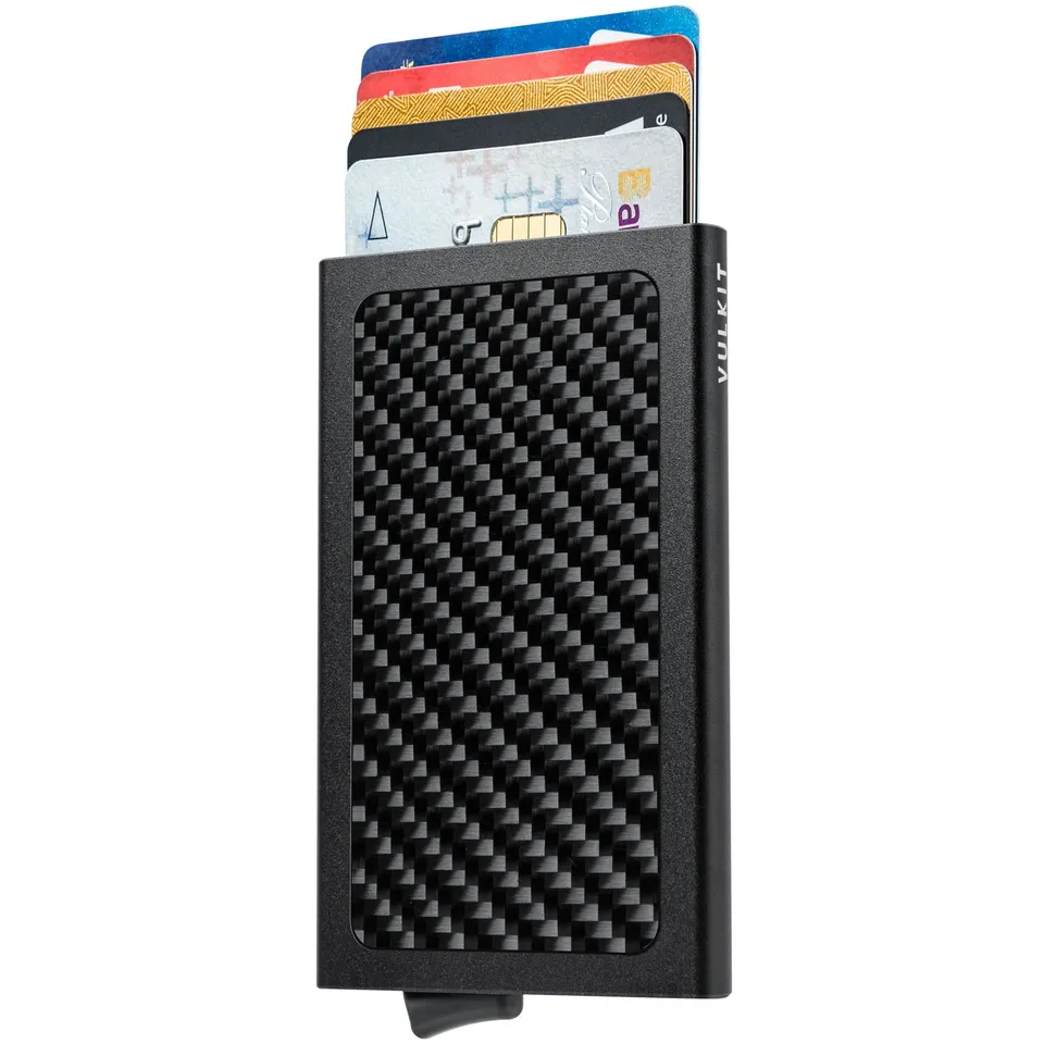 VULKIT VC101 Portacarte Alluminio Carbon Nero 5 Carte