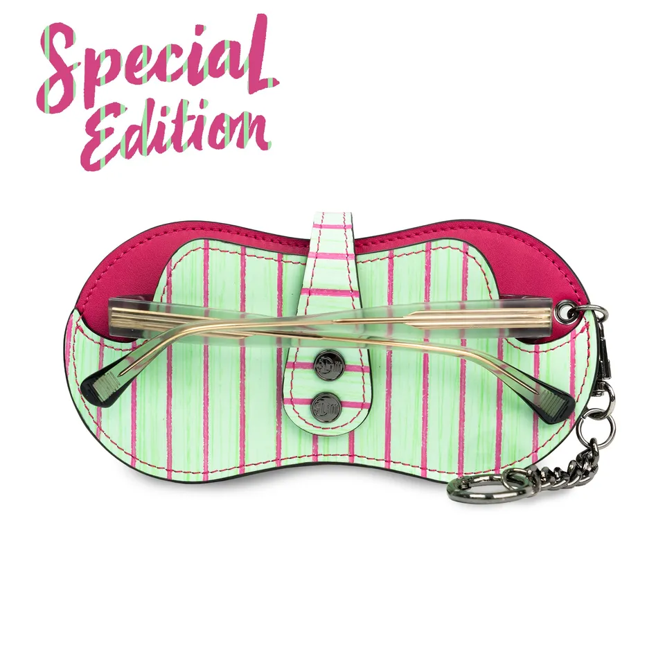 SLim Vision Lollipop Verde Fucsia portaocchiali pelle