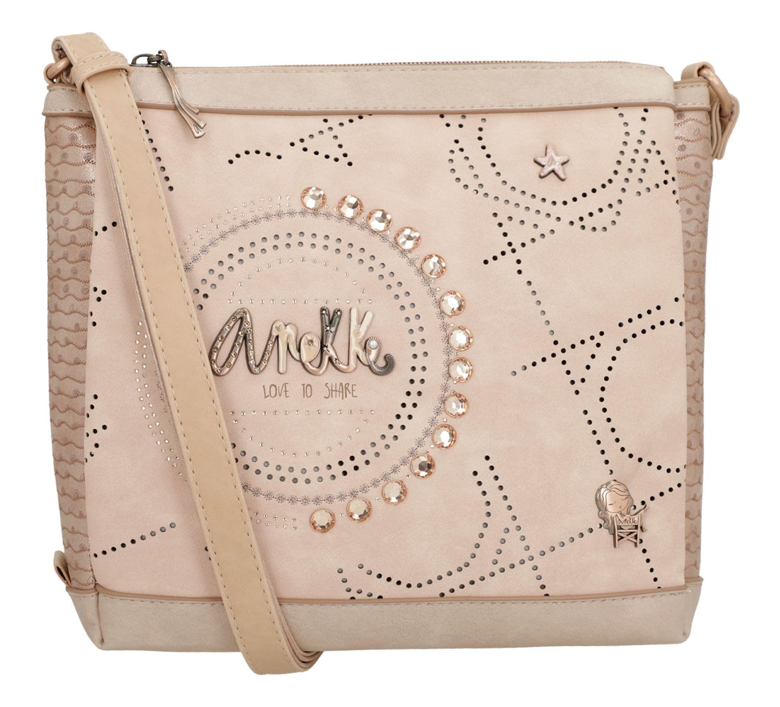 Anekke Hollywood Studio Crossbody borsa a tracolla nude tracolla regolabile