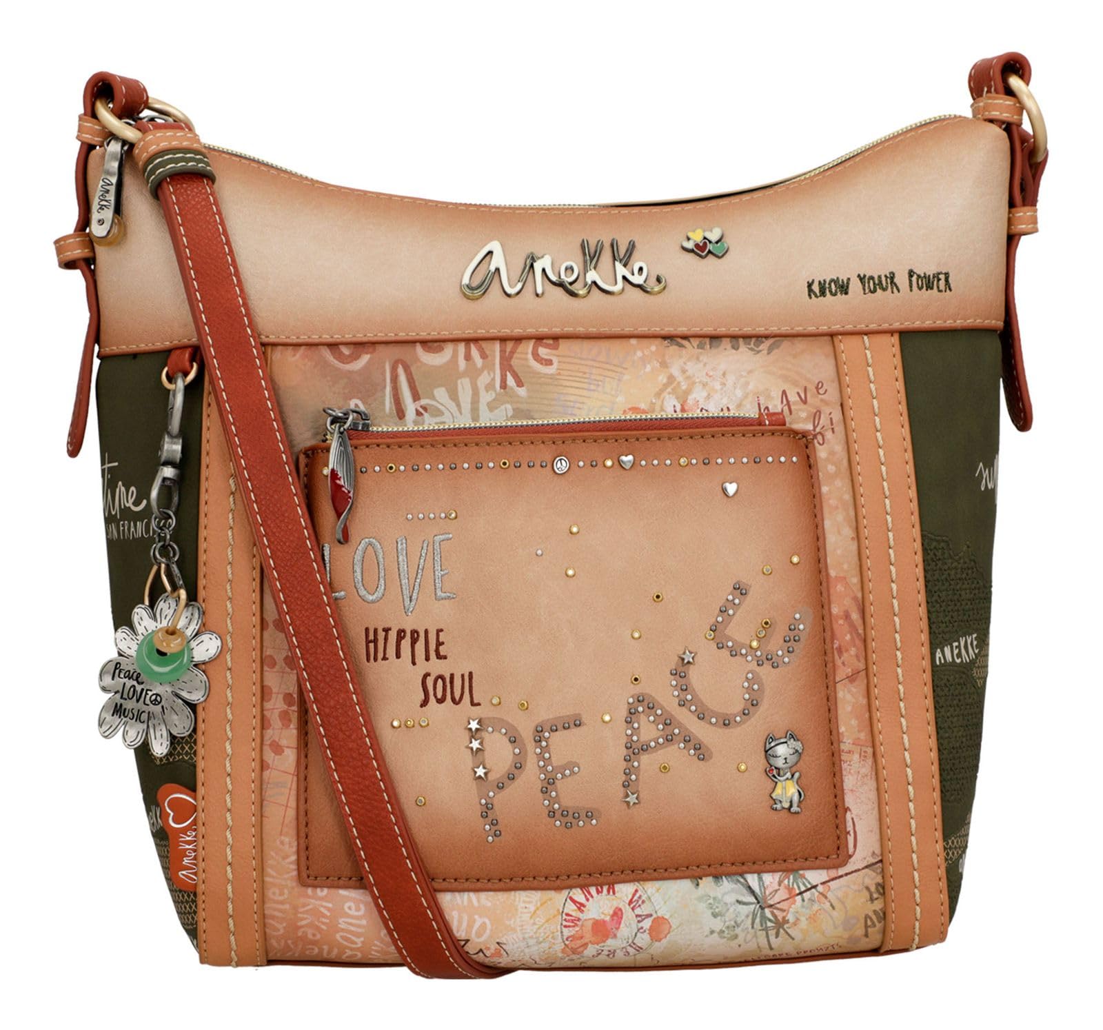 Anekke Bloom Flowers borsa a tracolla grande stampa fiori