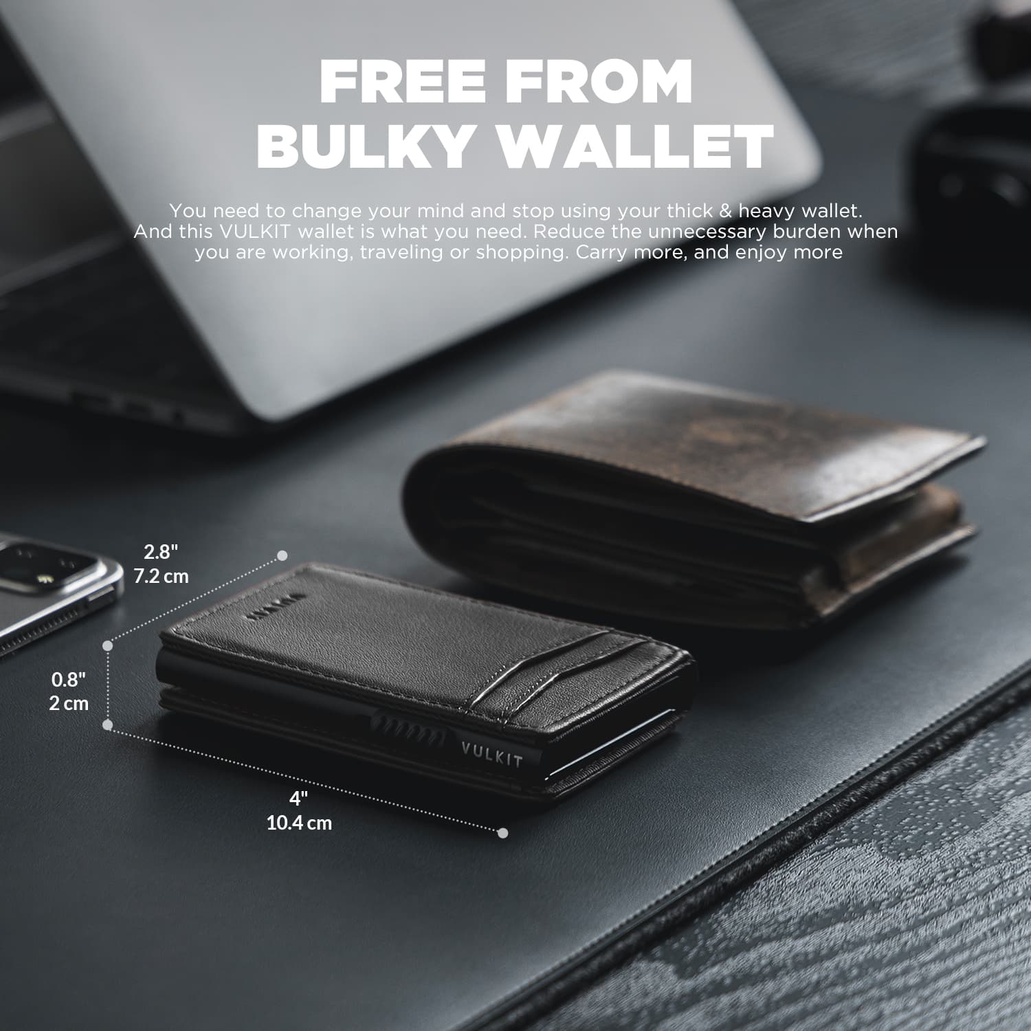 VULKIT Pop Up Wallet VC315P portafoglio marrone pelle RFID