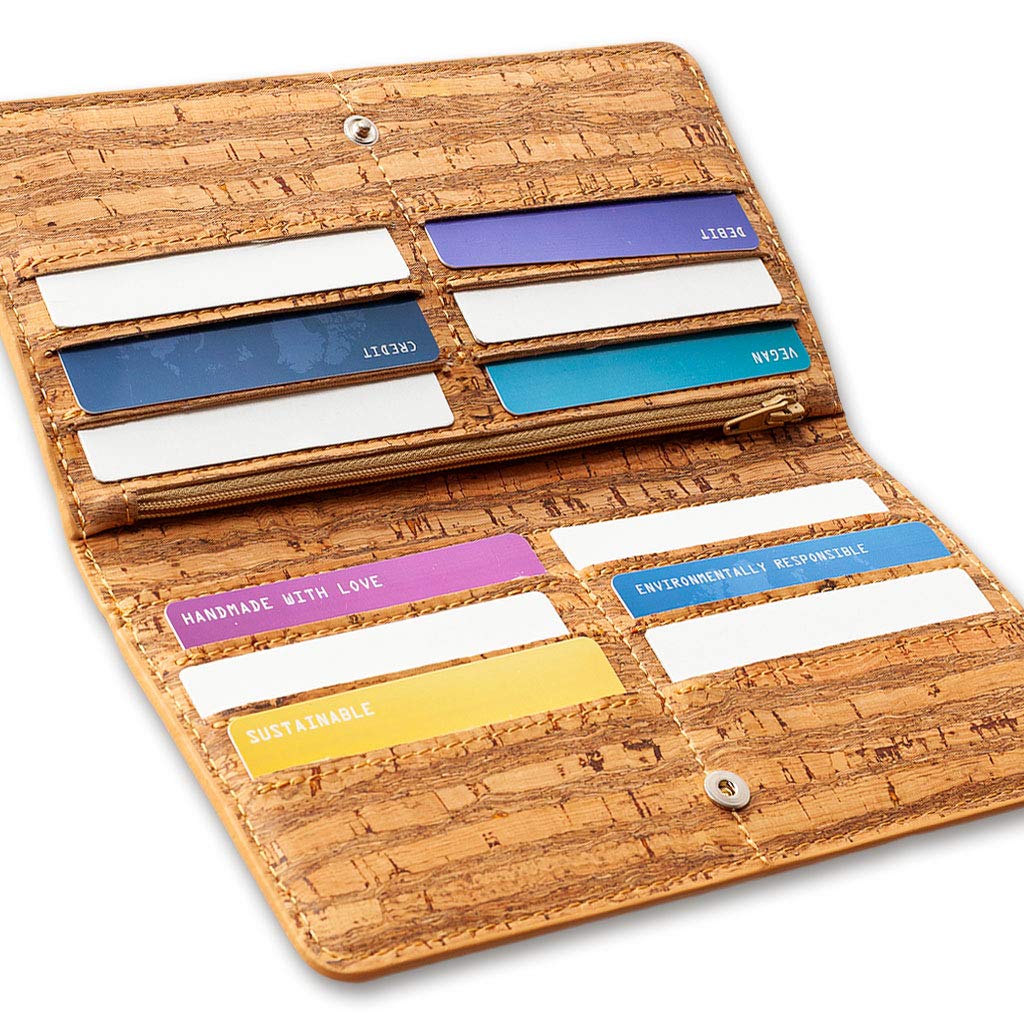Corkor Wallets Portafoglio Zebra Bottone RFID