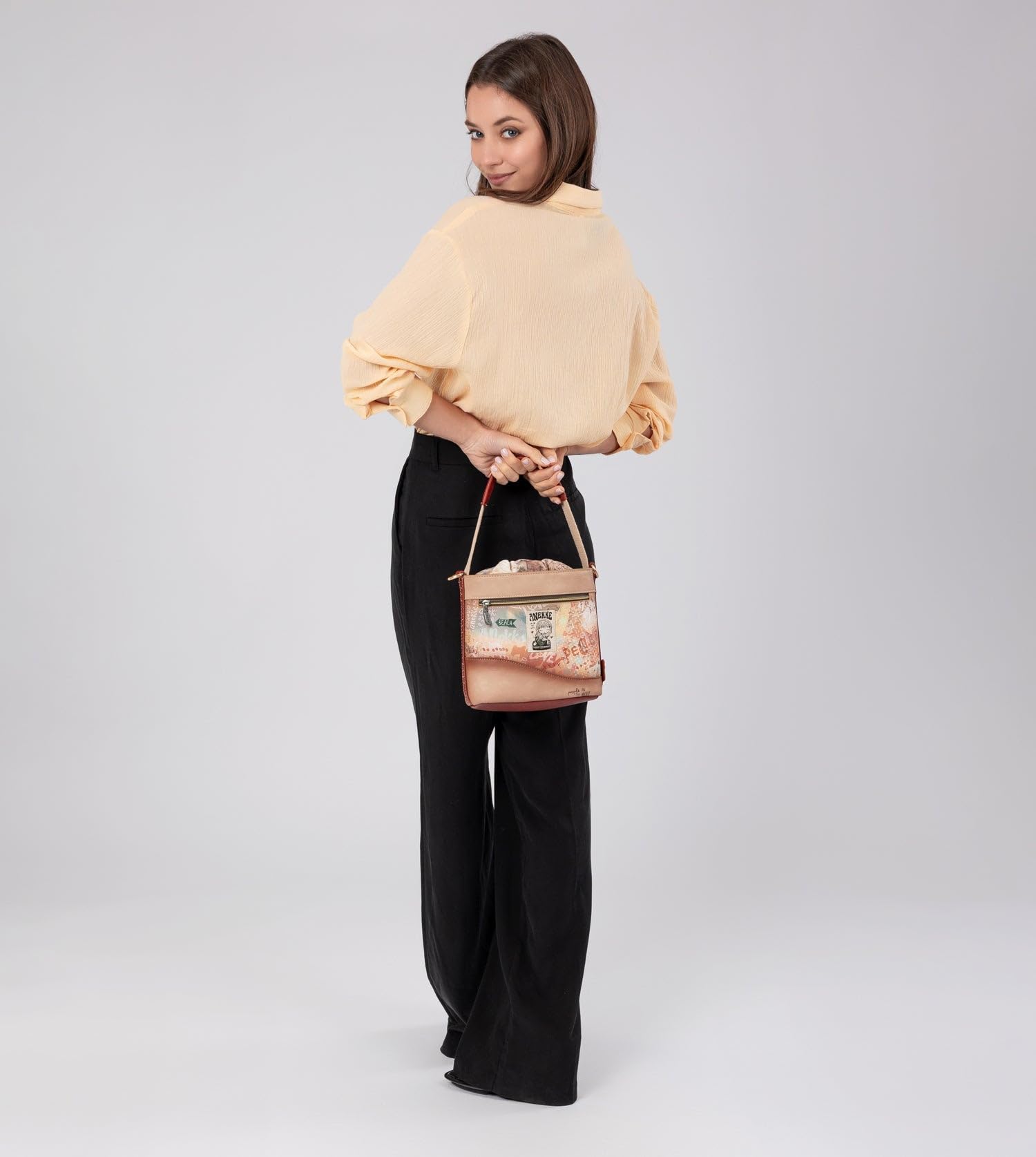 ANEKKE Bloom borsa secchiello Flowers tracolla regolabile