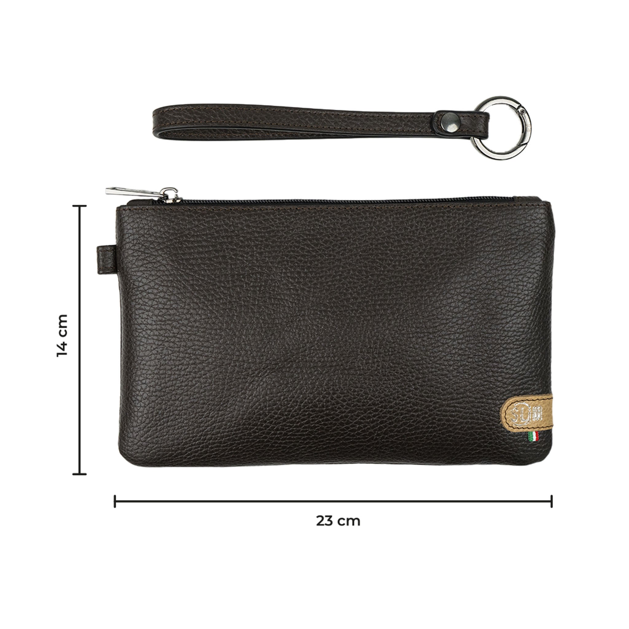 SLim Pochette Polsiera Pelle Testa di Moro 23x14