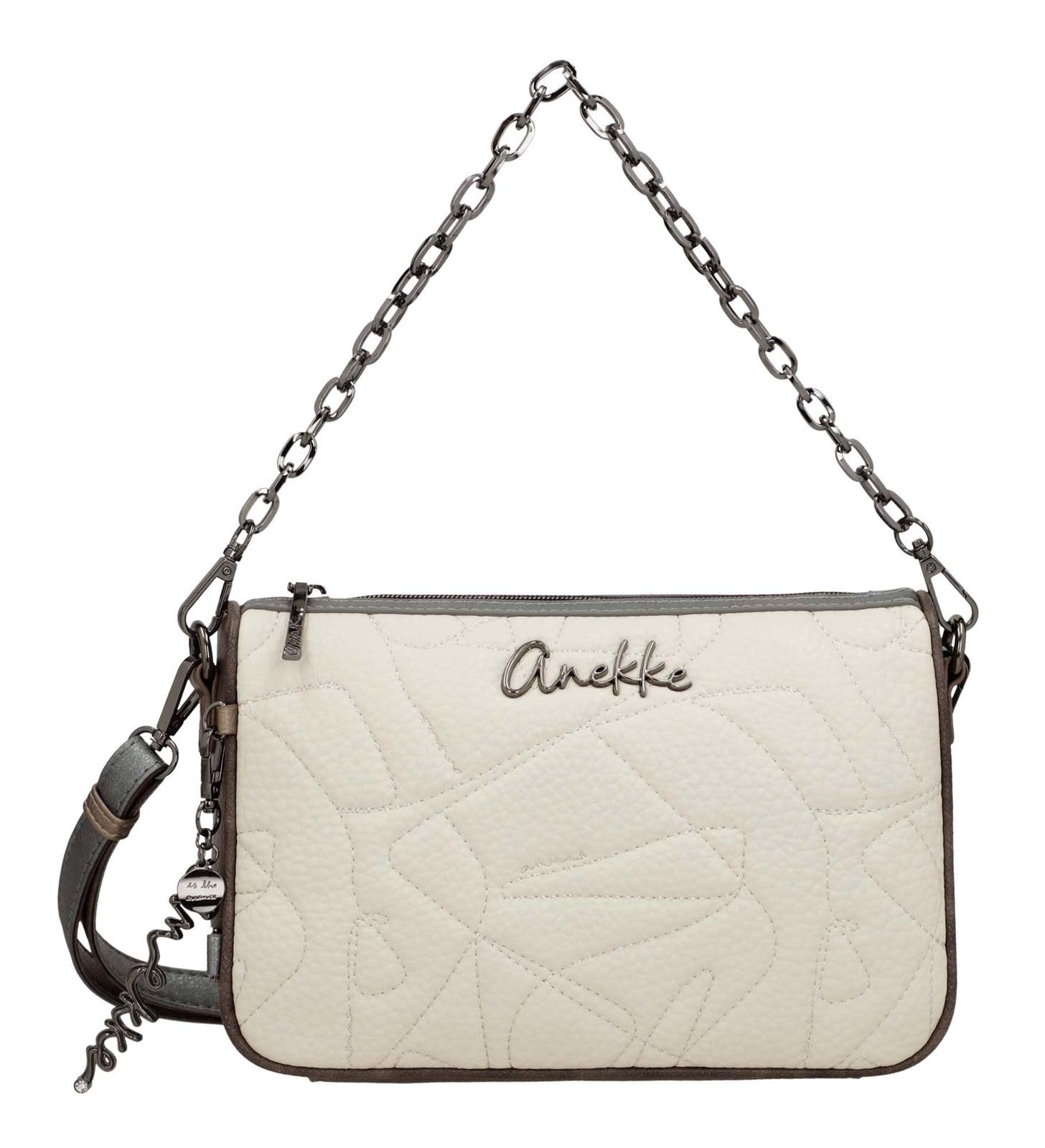 Anekke Essentials Borsa a Tracolla Beige Fiori Farfalle
