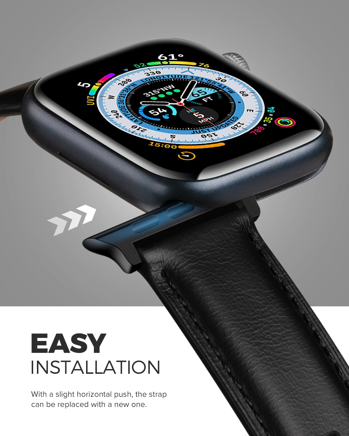 VULKIT Accessories VWB100 Cinturino Pelle Nero 38mm Apple Watch
