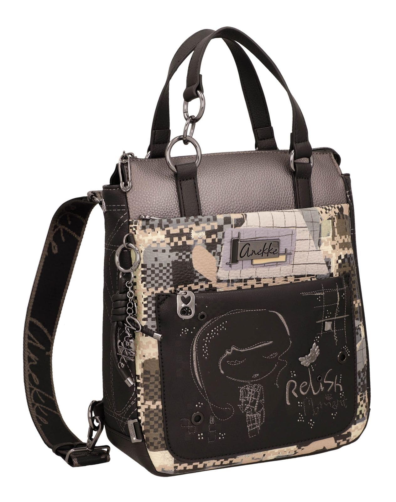 Anekke Iron Zaino Convertibile Borsa Spallacci Scomparsa