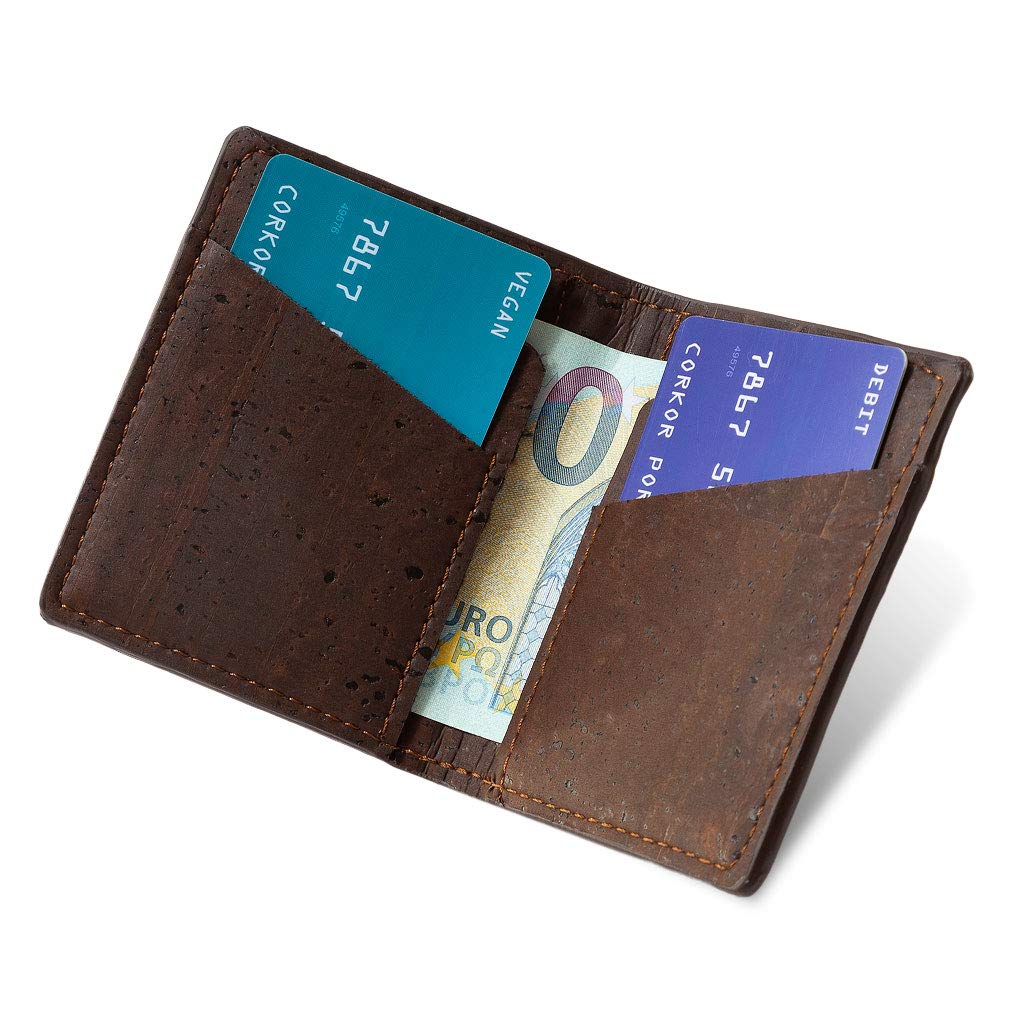 Corkor Wallets Portafoglio Uomo Slim Sughero RFID Marrone