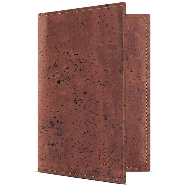 Corkor Wallets Portafoglio Passaporto Rosso Sughero RFID