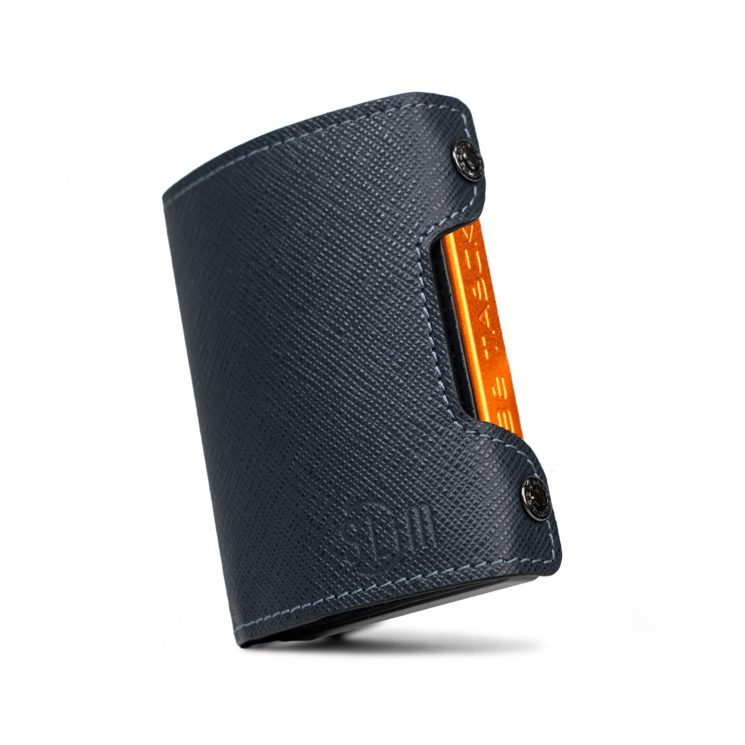 SLim Be Tasck portacarte saffiano blu frame nero