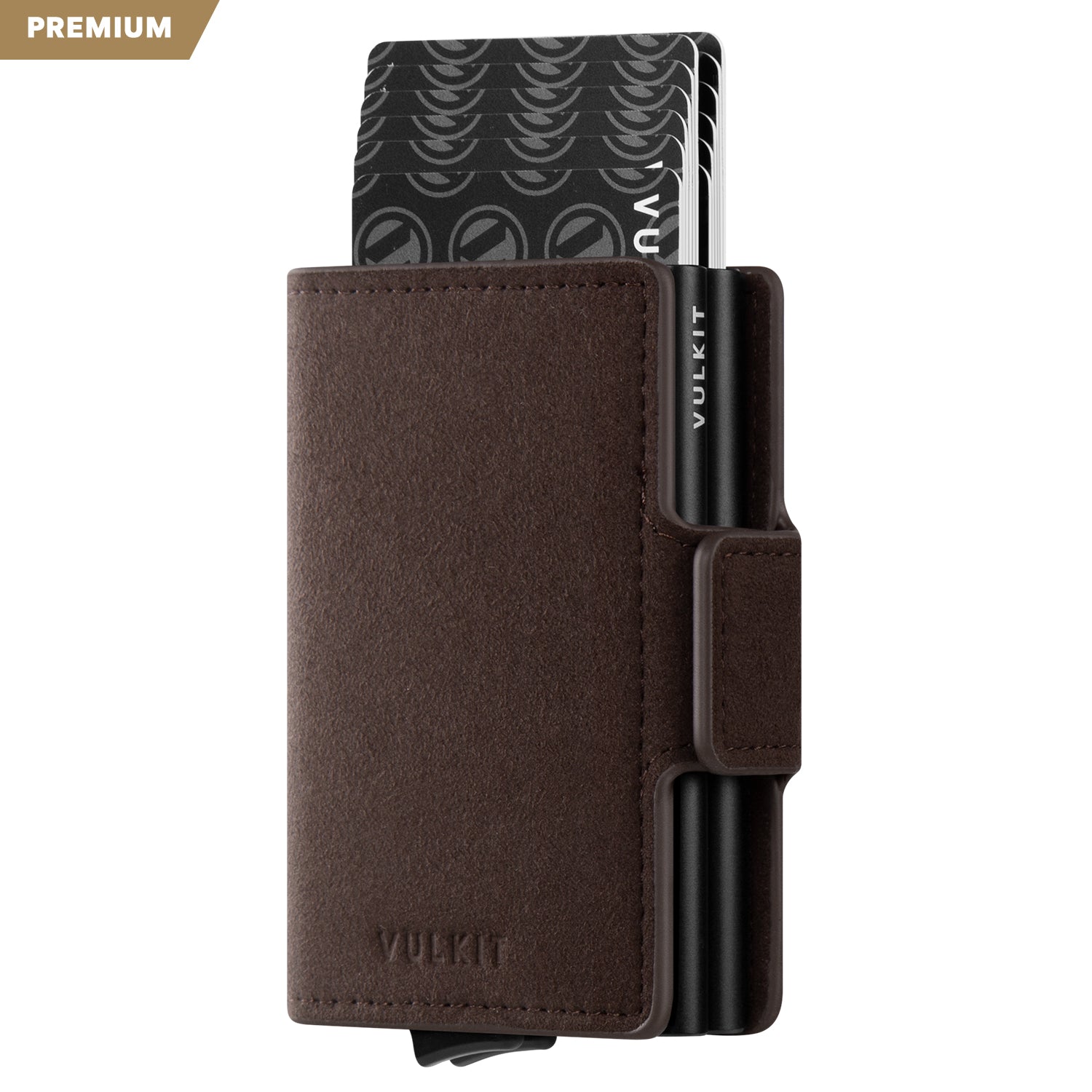 VULKIT Alcantara VC200D Portafoglio Alluminio RFID Grigio
