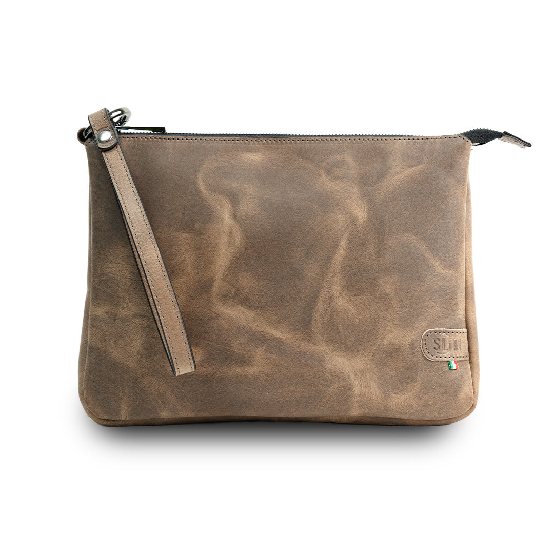 SLim Pochette Max Pochette Pelle 25x19 Made in Italy