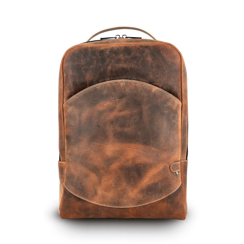 SLim Zaino Medio pelle brown Crazy Horse laptop 14"