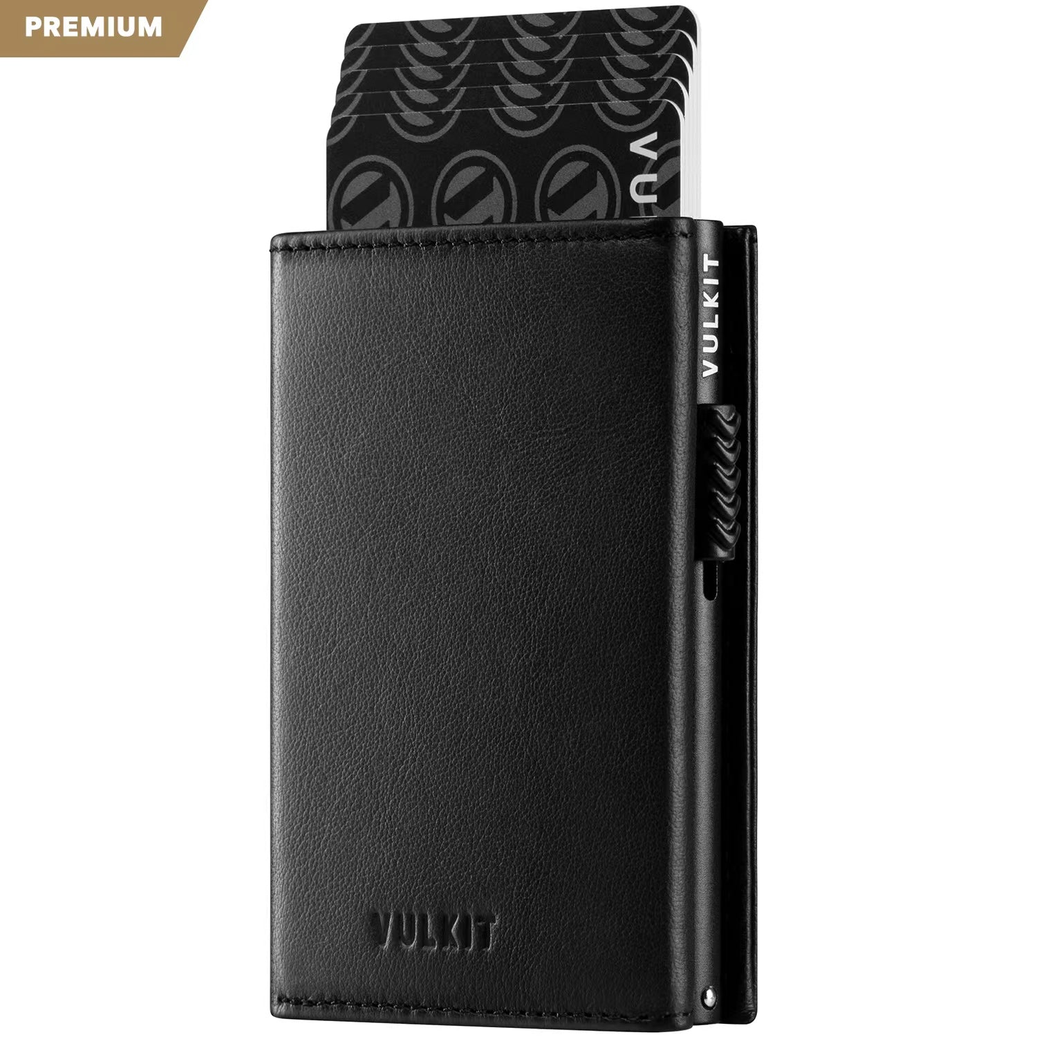 VULKIT Pop Up VC302P portafoglio pelle nero con cerniera