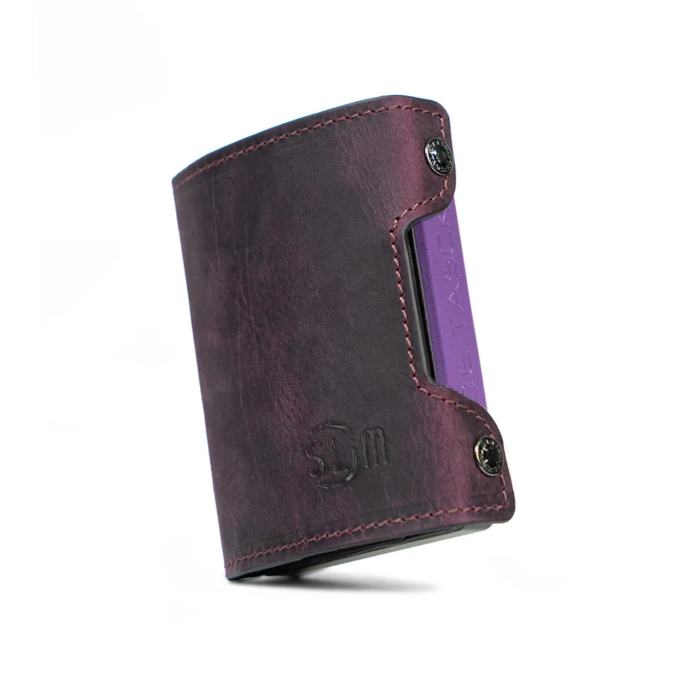SLim Be Tasck portafoglio pelle viola crazy horse
