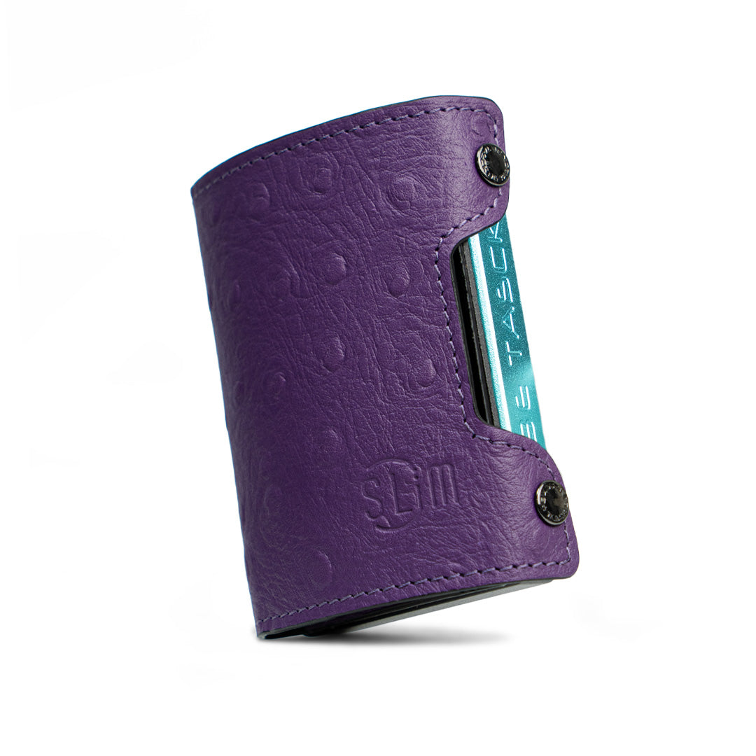 SLim Be Tasck struzzo viola custodia pelle compatta