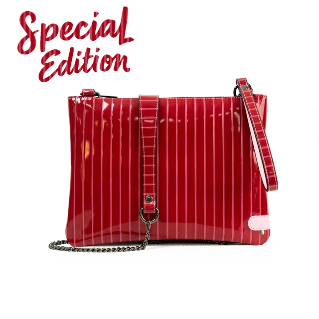 SLim Pochette Tracolla Pelle Lollipop Fucsia Rosa
