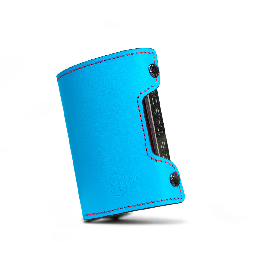 SLim Be Tasck Pelle Liscia Portafoglio Azzurro Rosso