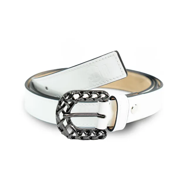 SLim Cinture Cintura Specchio Bianco 25mm