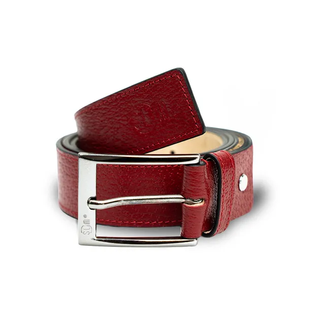 SLim Cintura Cinghialino Bordeaux 35mm pelle