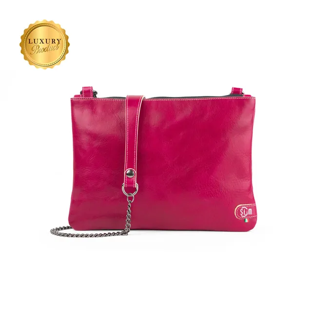 SLim Pochette Tracolla Vegetale Fucsia 24x19 cm
