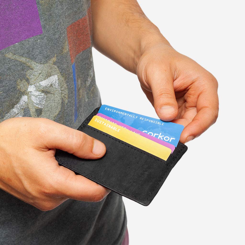 Corkor Wallets portafoglio sughero nero Small RFID