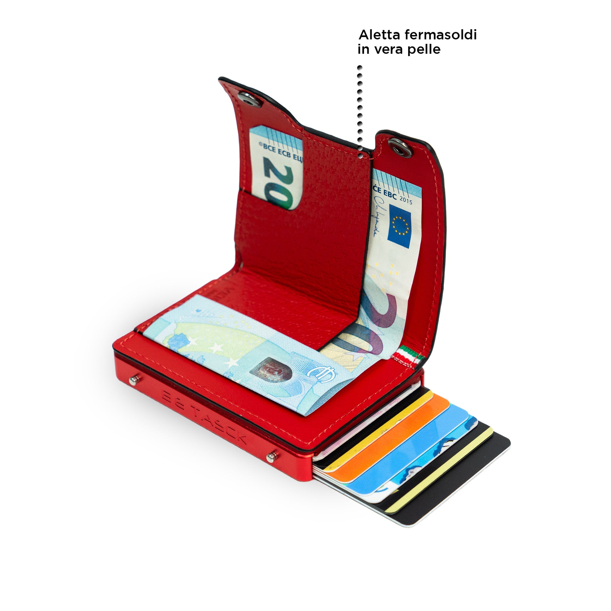 SLim Be Tasck Cinghialino portafoglio rosso pelle compatto