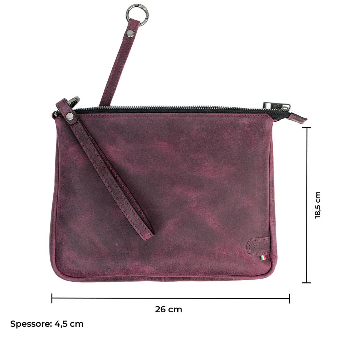 SLim Pochette Max Crazy Viola pochette pelle viola