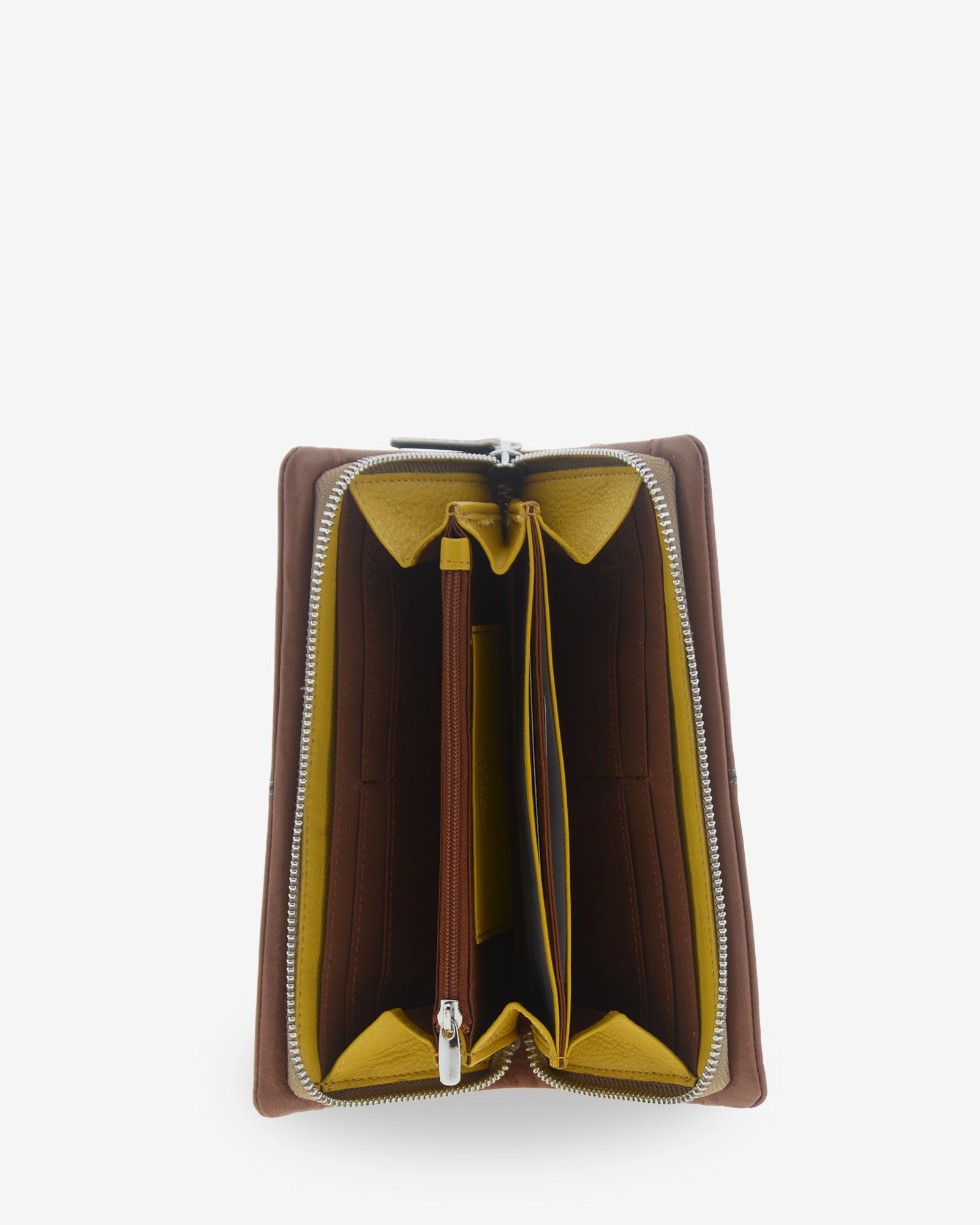 Adapell Atelier portafoglio grande donna Caramel zip RFID