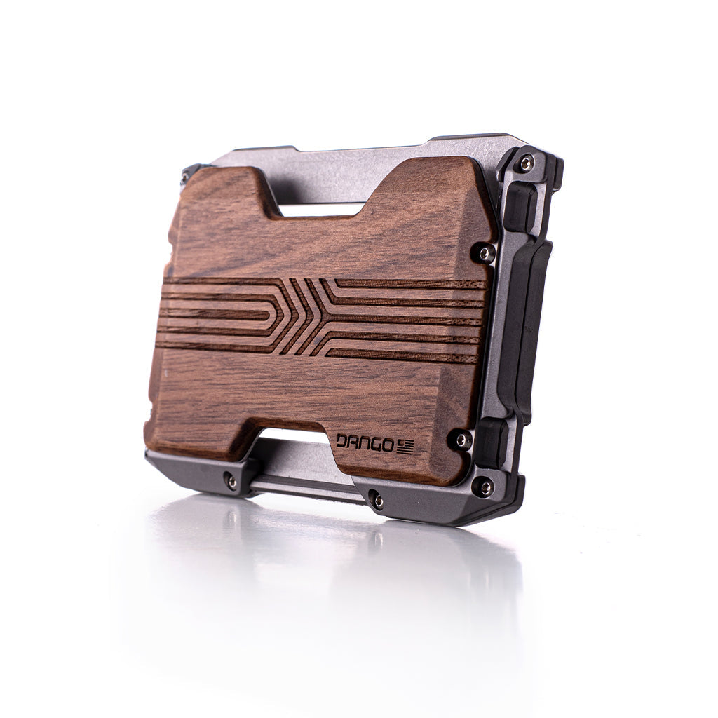 Dango A-Series placca portafoglio legno noce RFID