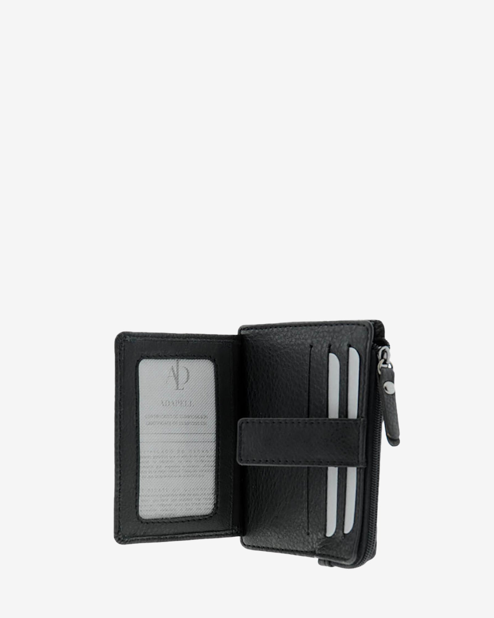 Adapell Basicos 8035 portacarte pelle nero 9 carte zip