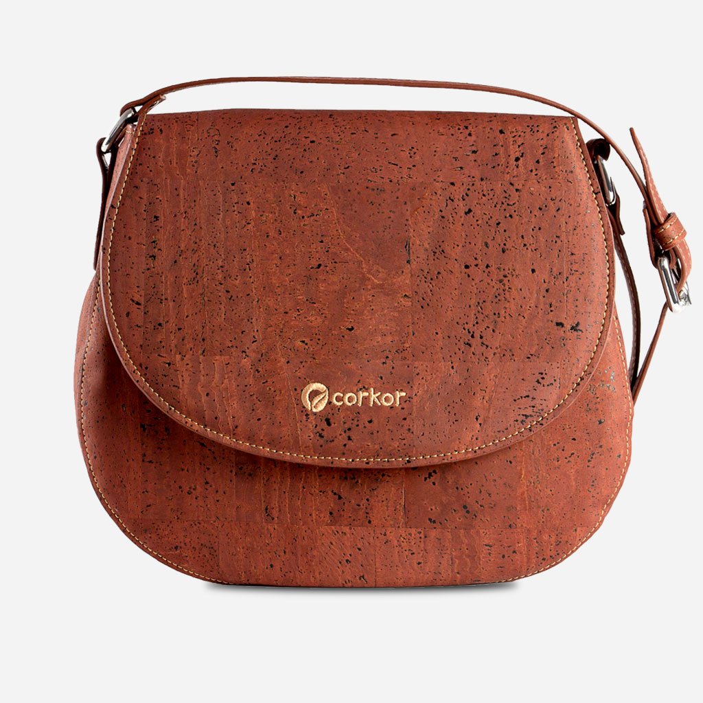 Corkor Bags Borsa Sella Sughero Rossa Vegan Media