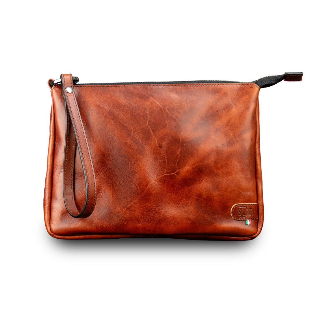 SLim Pochette Max Pochette Pelle 25x19 Made in Italy