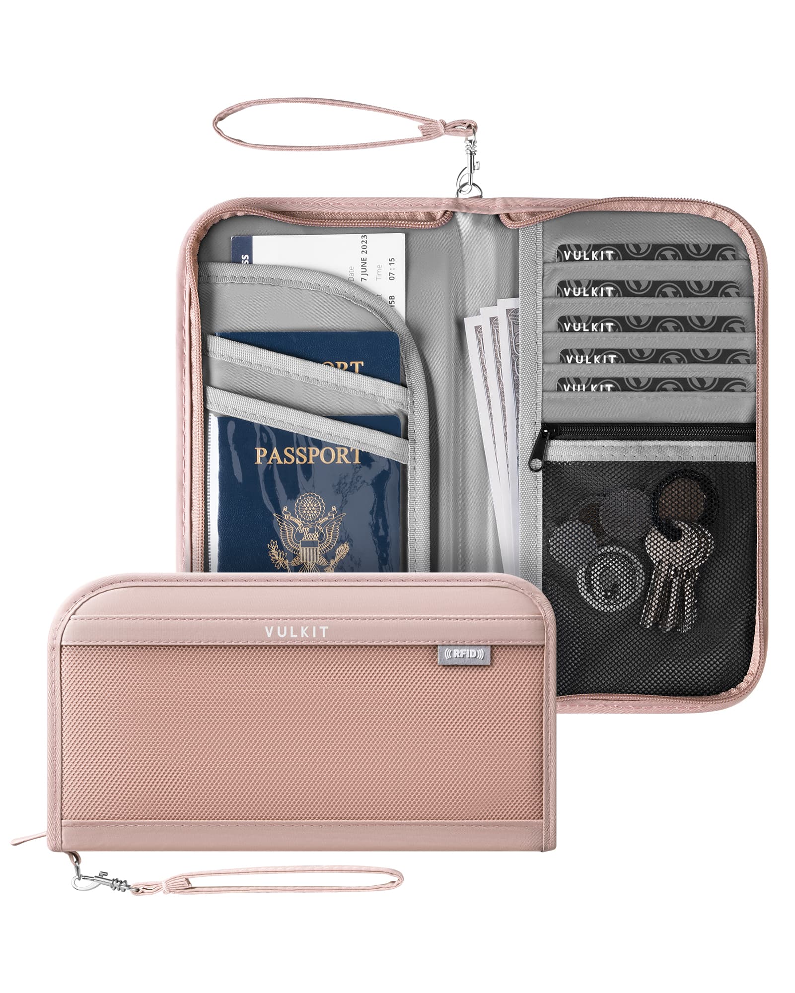 VULKIT Passport VPW106 porta passaporto RFID nero famiglia