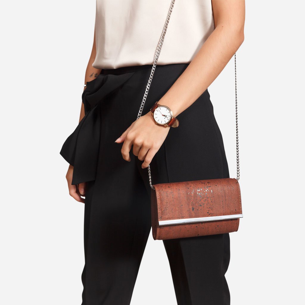 Corkor Bags pochette sughero rossa S sera matrimonio vegana