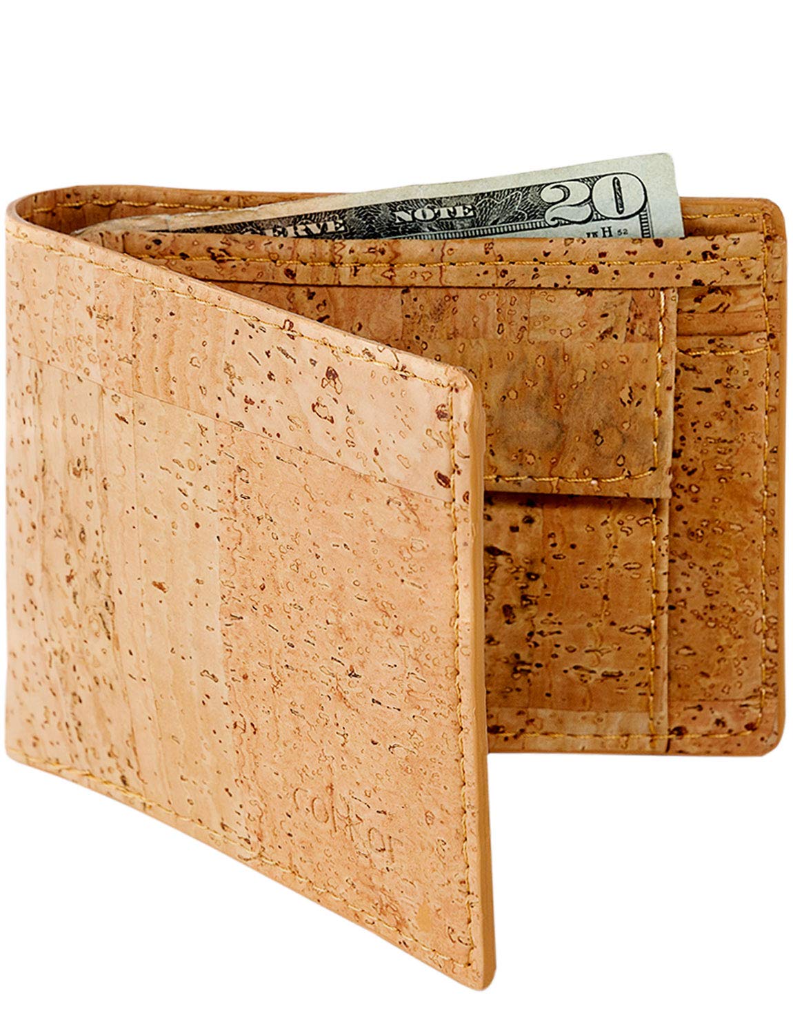 Corkor portafoglio uomo sughero RFID marrone con monete
