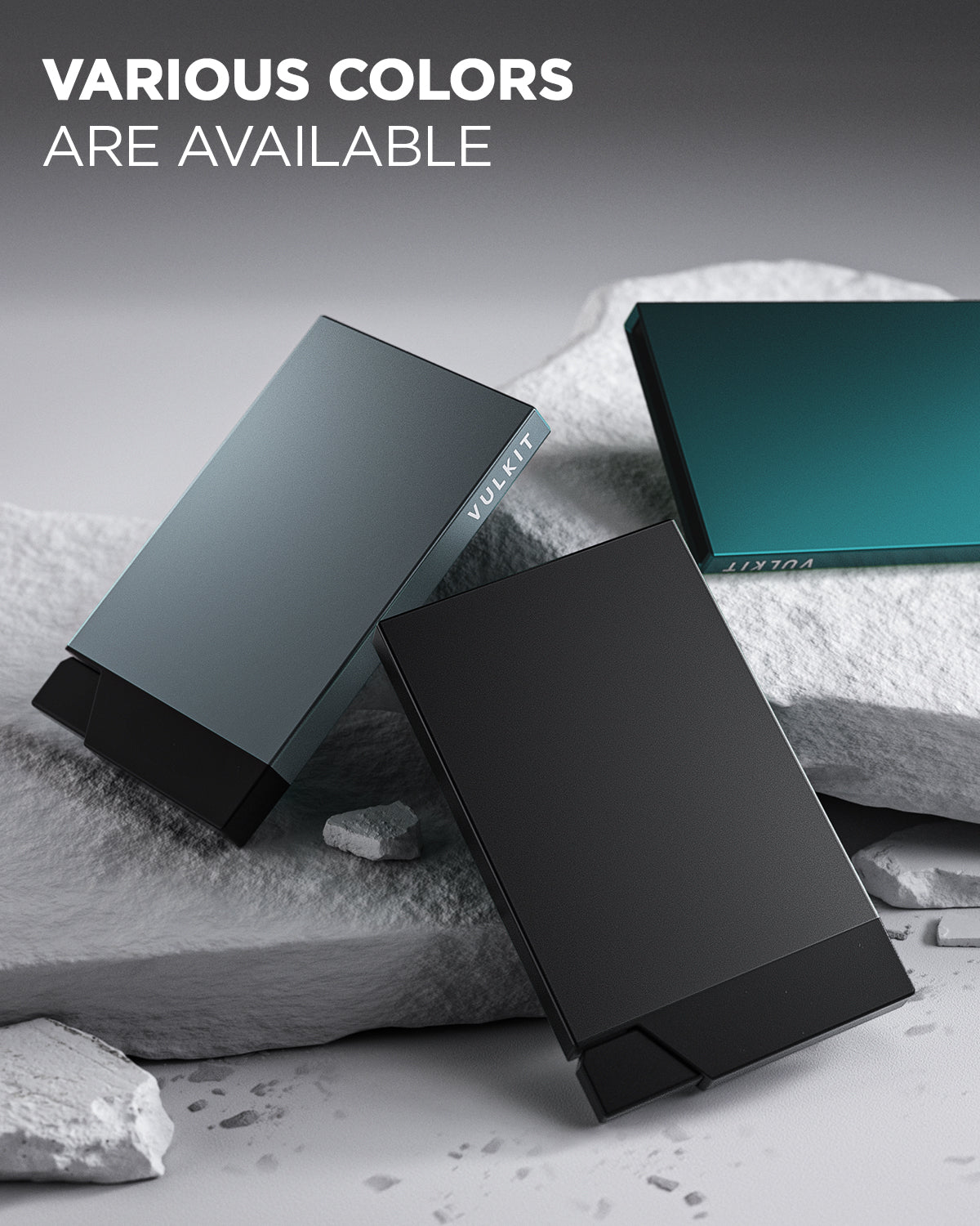 VULKIT VC400 Portacarte Alluminio Slim Nero RFID