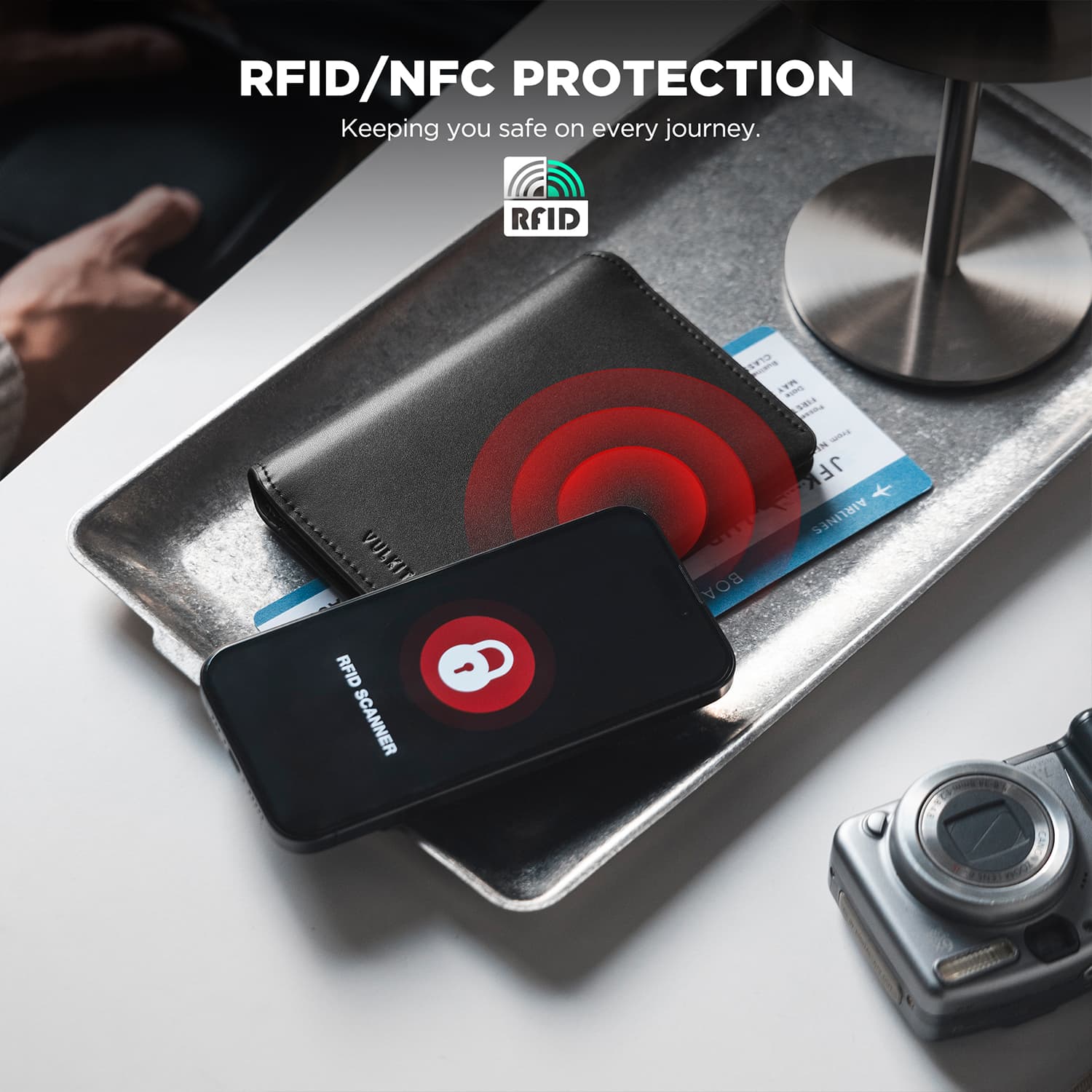 VULKIT VPW120 portafoglio passaporto slim RFID nero