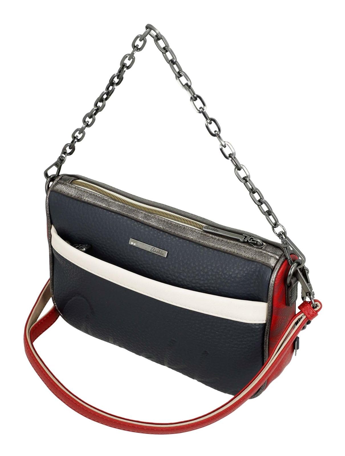 Anekke Essentials Borsa a Tracolla Blu Marino Stampa Fiori