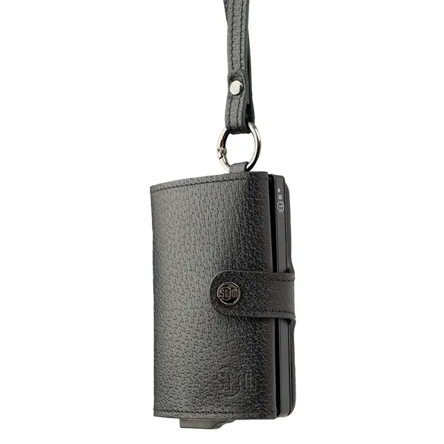 SLim Necklace Portafoglio Nero Zip Doppia Cassa RFID