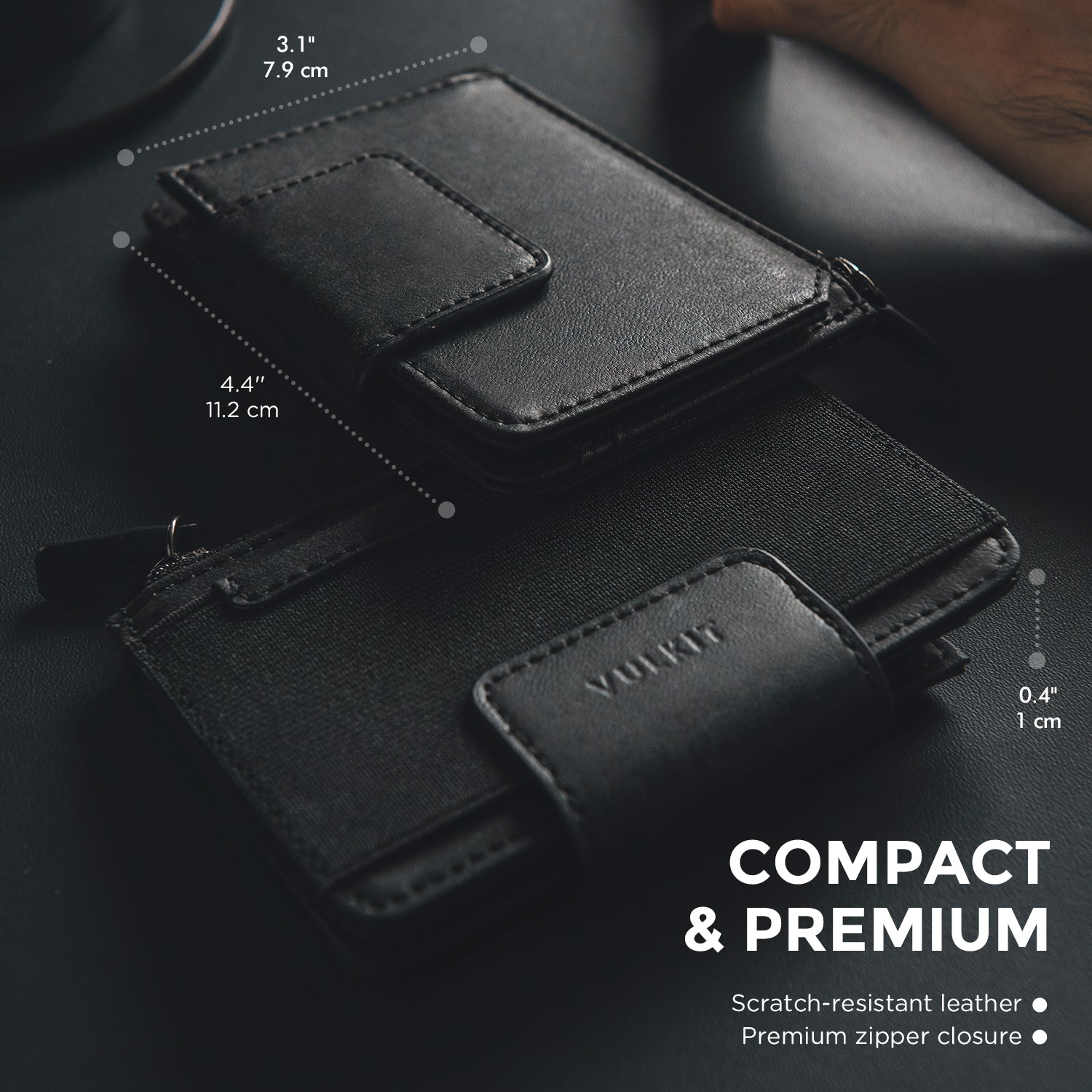 VULKIT VW110 Portafoglio Compatto Espresso RFID Pelle