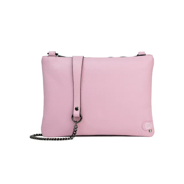 SLim Pochette Tracolla pelle bottalato rosa 24x19,5 cm