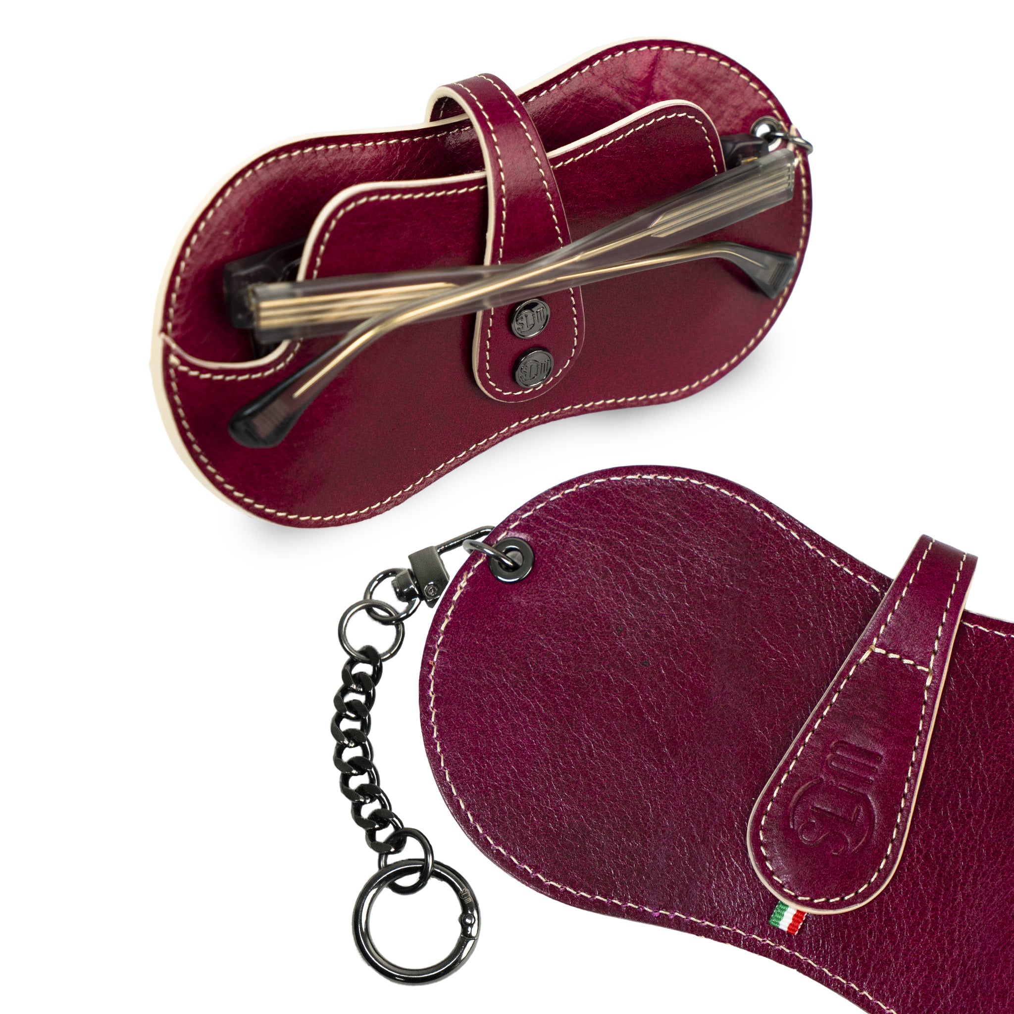 SLim Vision portaocchiali pelle fucsia concia vegetale