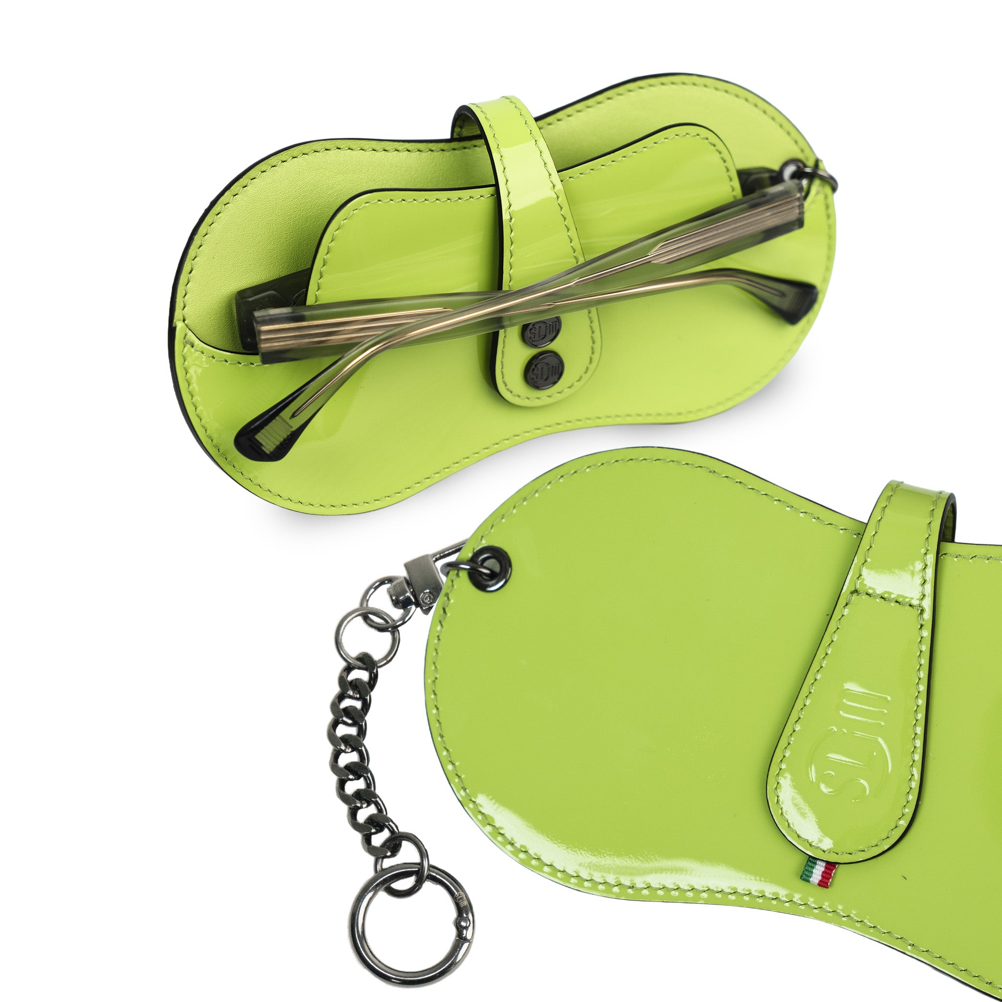 SLim Vision Portaocchiali Pelle Specchio Verde Mela