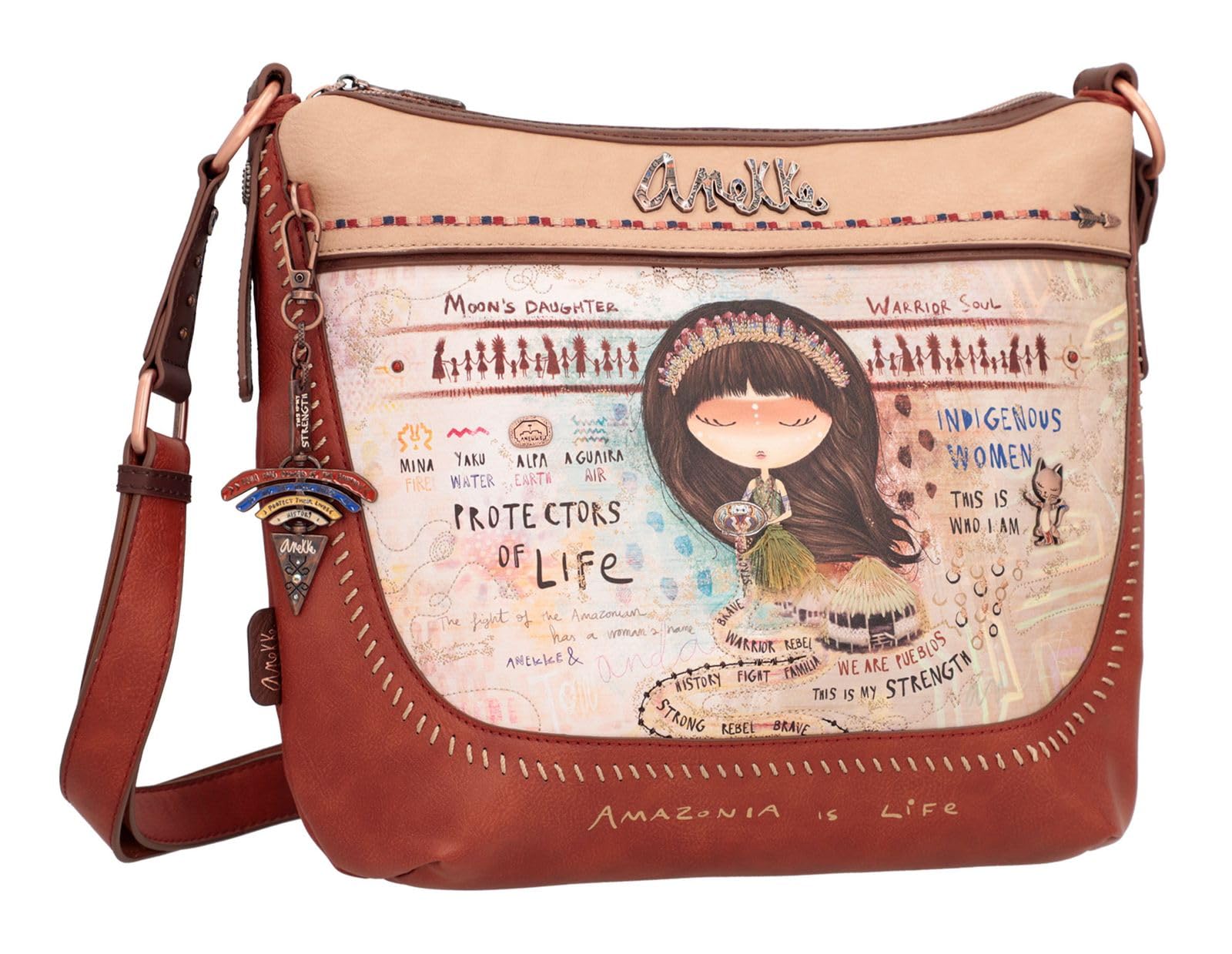 Anekke Menire borsa a tracolla grande ecopelle 31x25x8