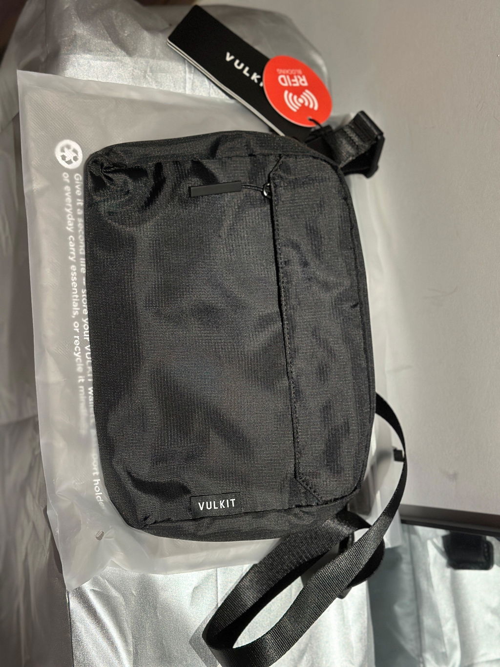 VULKIT VB116 City Flux borsa tracolla nera leggera impermeabile