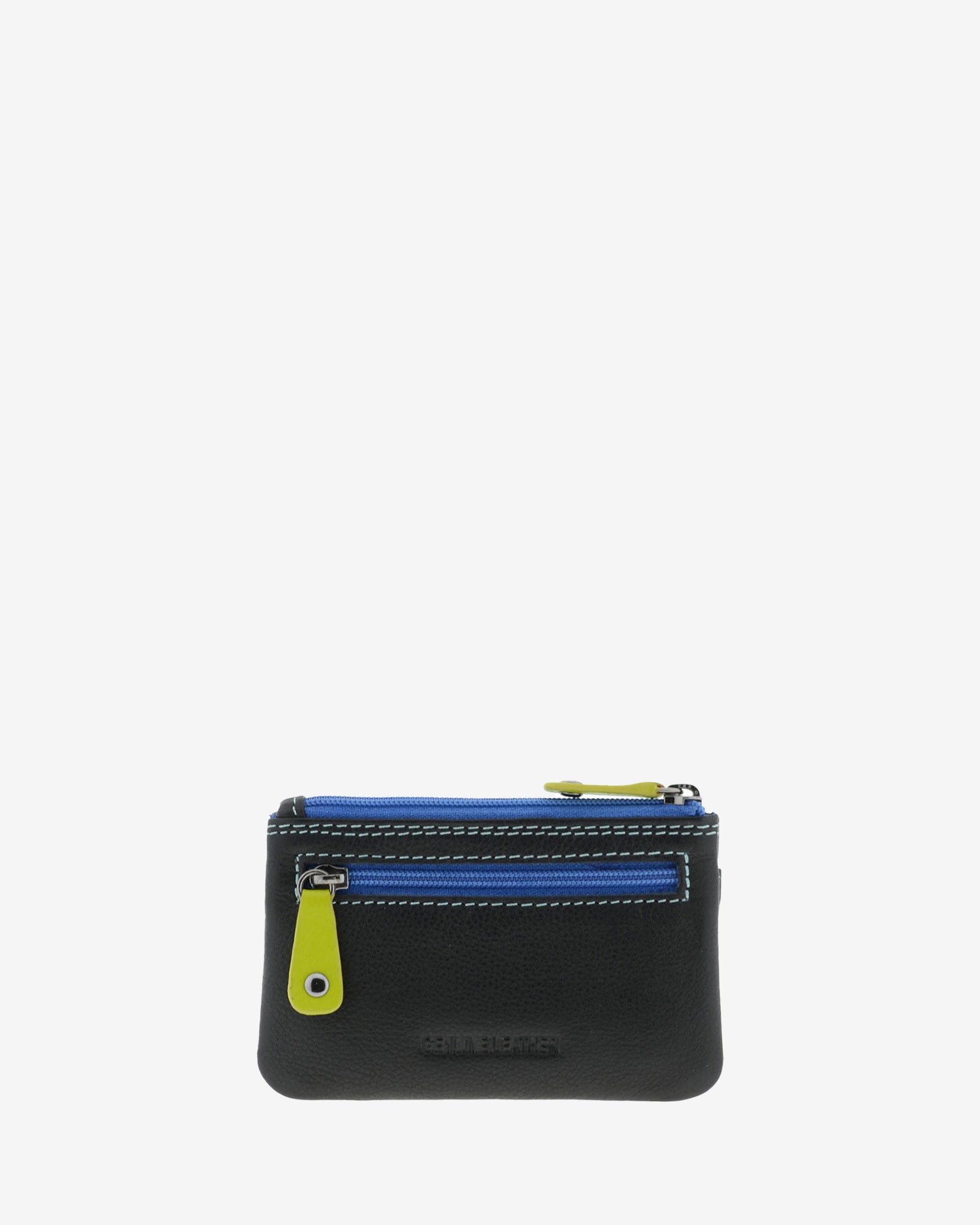 Adapell 8047 portamonete pelle nero doppia zip sottile